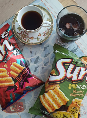 韩国进口零食好丽友香辣法式蒜香面包辣椒干酪杂粮玉米太阳脆片