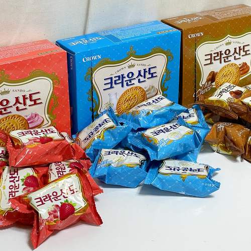 韩国进口克丽安奶酪草莓夹心饼干