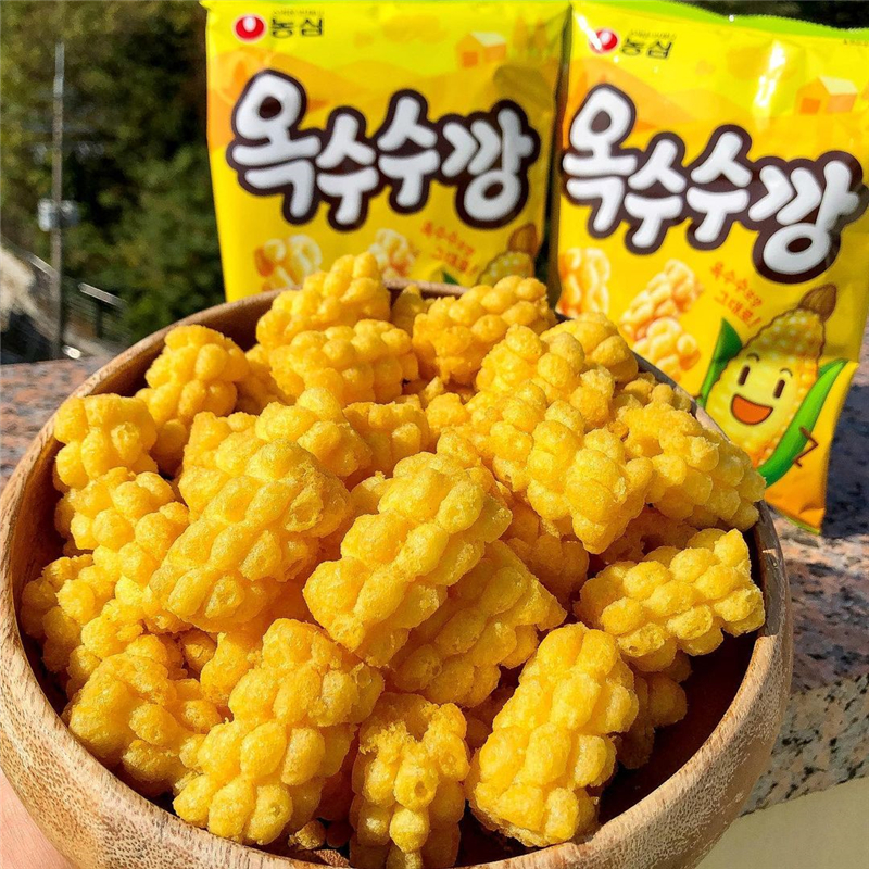 韩国进口农心炭烤豆粉味玉米脆筒
