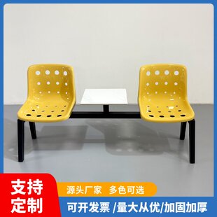 商场奶茶咖啡服装店休息等候排椅羽毛球网球网红打卡带茶几连排椅