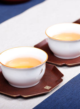 手工黄铜茶杯托杯垫家用功夫茶具新中式日式茶道配件隔热垫茶垫子