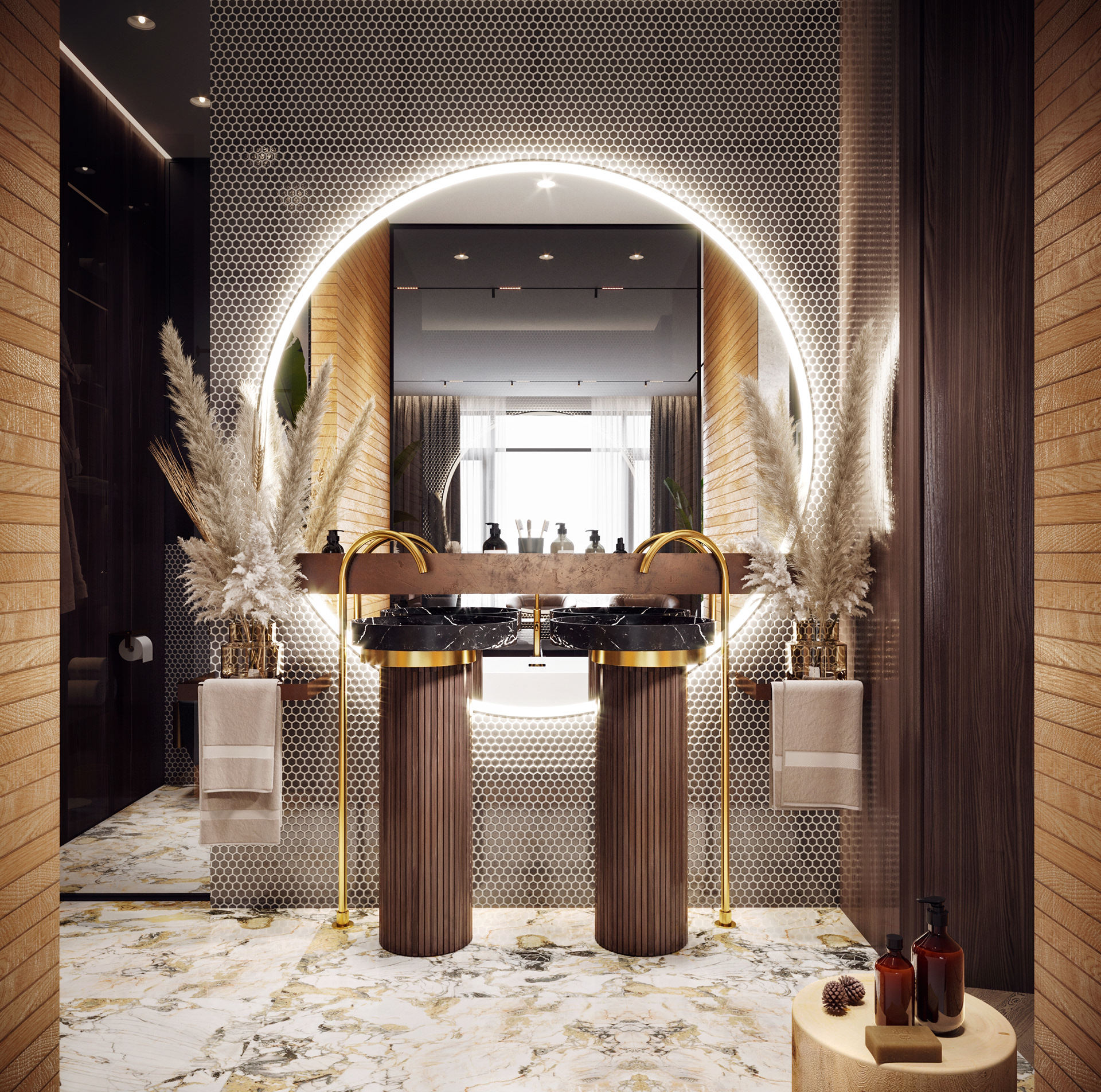 洗手盆台盆公共卫生间独立洗手台金属铜艺术立柱盆一体落地小户型