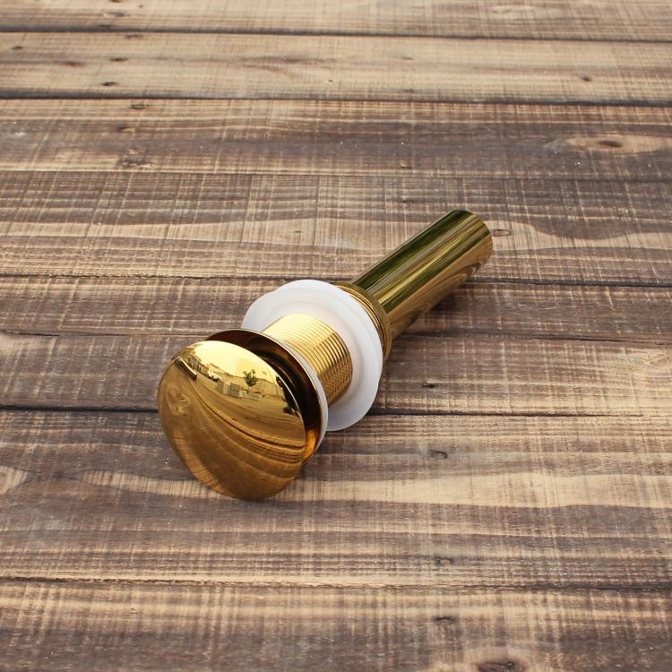 全铜镀银色洗脸大头按弹式下水器