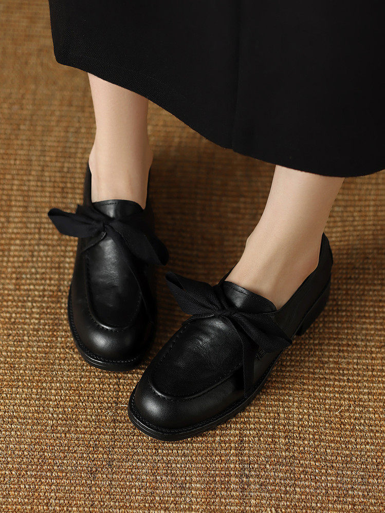 2026新款真皮复古风小个子轻便洋气高级气质百搭深口单鞋,女鞋,深口单鞋,淘宝优惠券,粉丝福利购,淘宝优惠卷