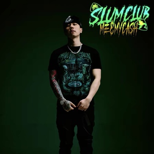 SLUMCLUB“钱是我的家人”印花美式复古漫画夏季潮流无弹短袖T恤