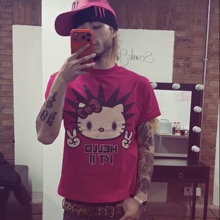 偷米同款YUNGTRAPLIFE 26S THOME KT2巡演周边说唱凯蒂猫短袖T恤