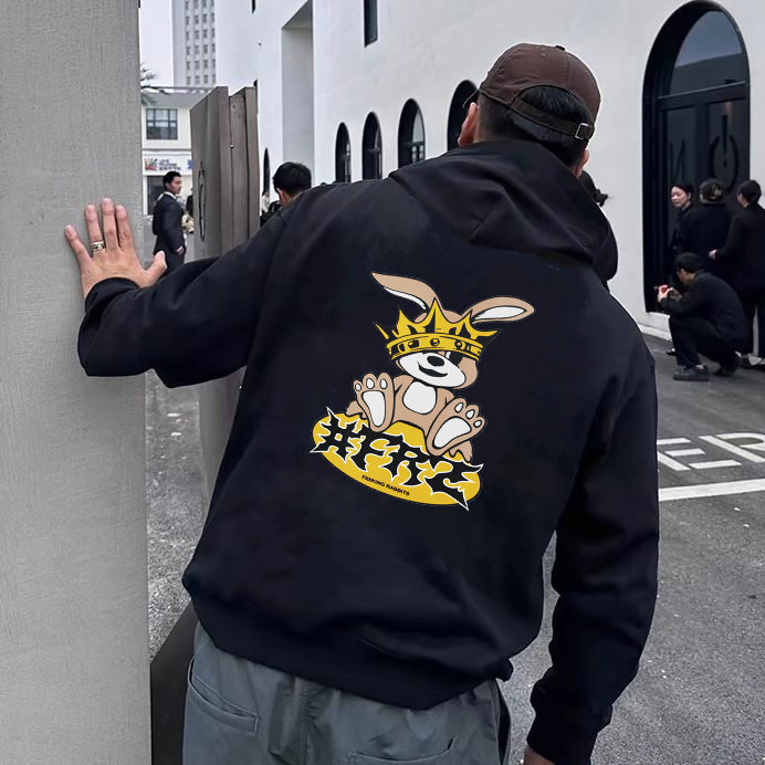 #FR2色情兔男女情侣美式抓绒帽衫