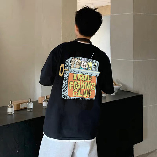 IFC路亚钓鱼佬文化标语短袖T恤