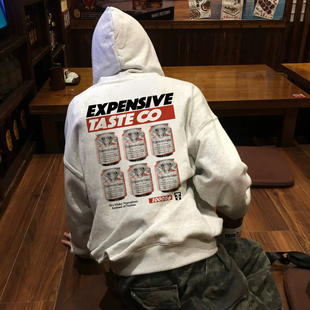 Expensive 7仔便利店系列男女情侣美式复古啤酒款秋冬连帽卫衣