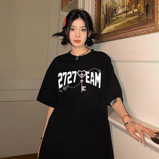 复古短袖 爱心钥匙印花男女情侣国潮美式 T恤 法老同款 2727WORLD