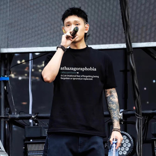 ATHA Gali巡演同款基础英文标语印花男女情侣美式复古街头短袖T恤