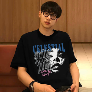 新款 OOTC「女神之泪」美式 复古印花短袖 T恤潮男夏季 休闲 上衣时尚