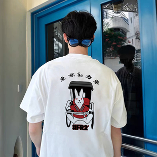 #FR2 东京力车联名 东京门店限定款男女情侣美式复古短袖T恤