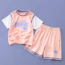 女童运动夏季速干衣儿童薄款短裤粉色短袖中大童男童套装篮球服