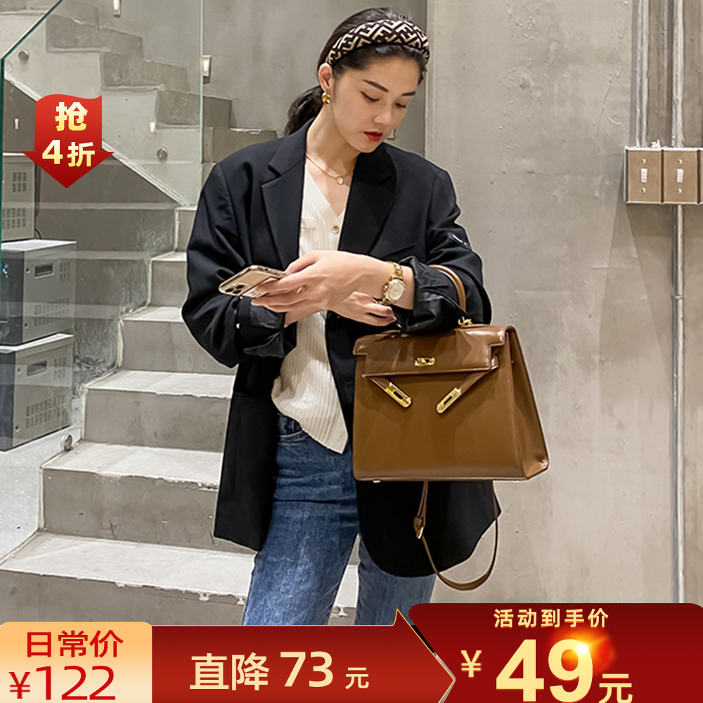 东胜◆结婚红色大容量凯莉包包2025新款潮女包斜挎单肩手提公文包
