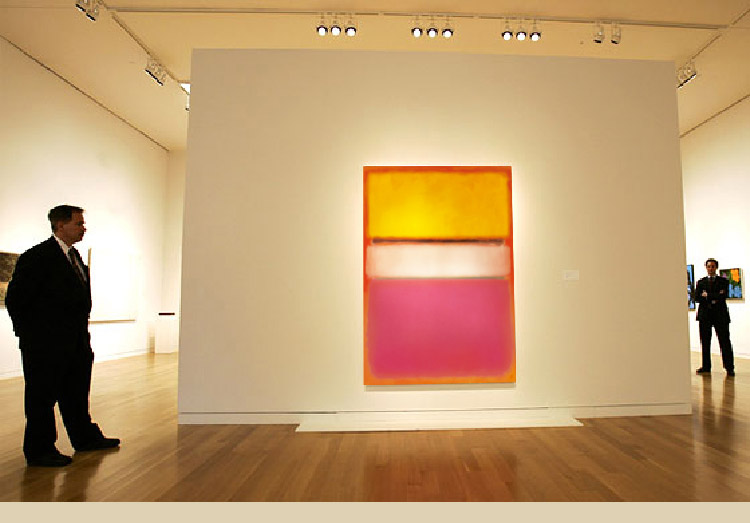 Rothko 罗斯科抽象艺术红色无框挂画走廊过道入户玄关简约装饰画 家居饰品 现代装饰画 原图主图