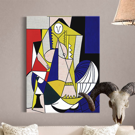 客厅沙发背景墙装饰画美国波普艺术家抽象女人挂画前卫有框无框画图片