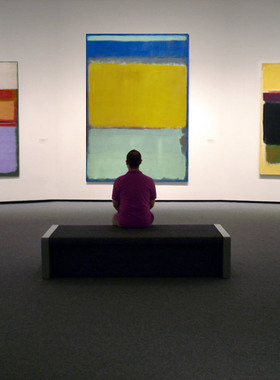 装饰画简约现代罗斯科抽象黄色壁饰高档办公室客厅背景墙挂画三联