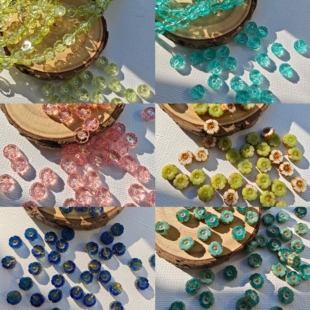 进口捷克切面夏威夷花/芙蓉花/小花牌8mm手工手作DIY饰品配件散珠