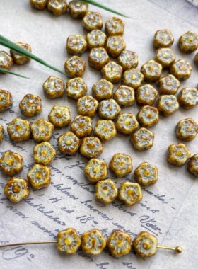 捷克进口夏威夷花约-6mm牛股描蓝色百搭串珠饰品手链项链耳环材料