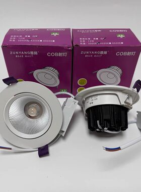 尊扬cob射灯大功率嵌入式天花灯家用超亮桶灯服装店聚光灯led筒灯