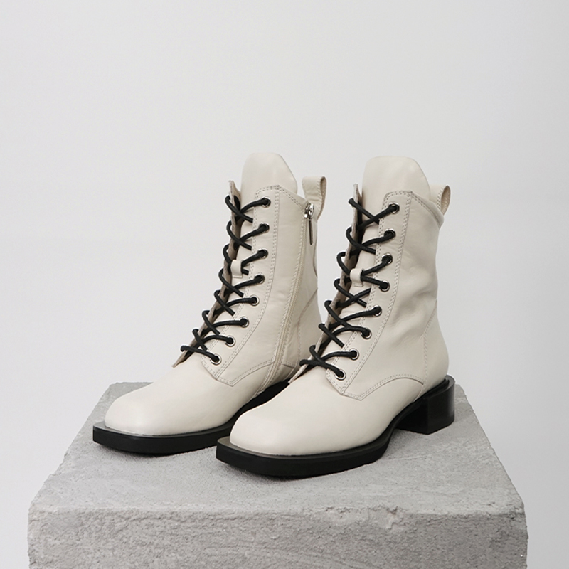 「17号的下午」LUX7设计师限定 新英伦机车靴厚底马丁靴短靴女