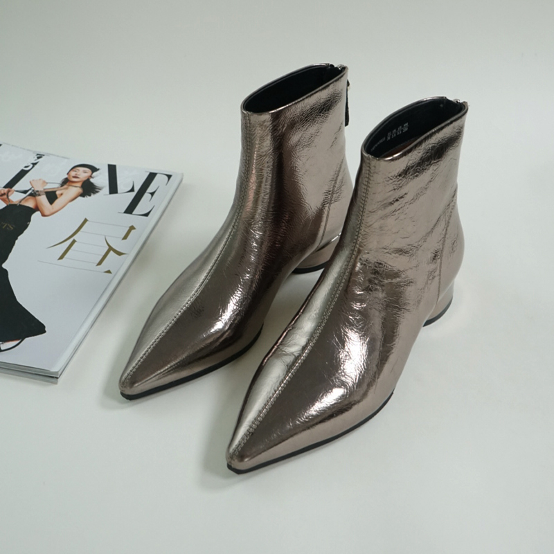 【狂欢价】新款秋尖头时髦 万能及踝靴瘦瘦短靴女