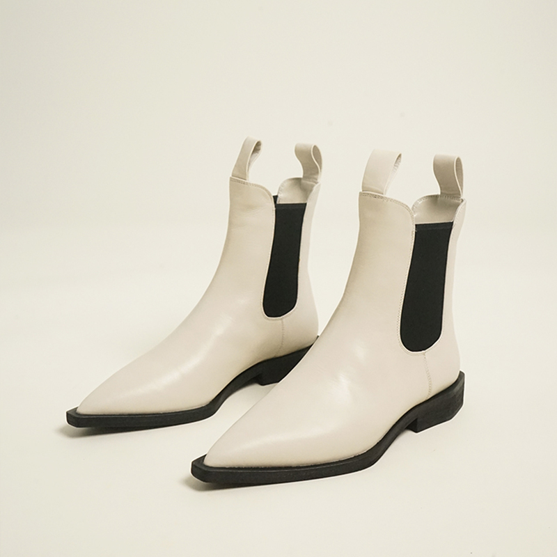英伦轻奢极简设计切尔西短靴女