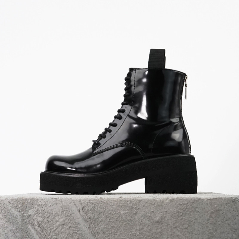 【狂欢价】设计师限定款 轻奢定制英伦风幻彩擦色厚底短靴女