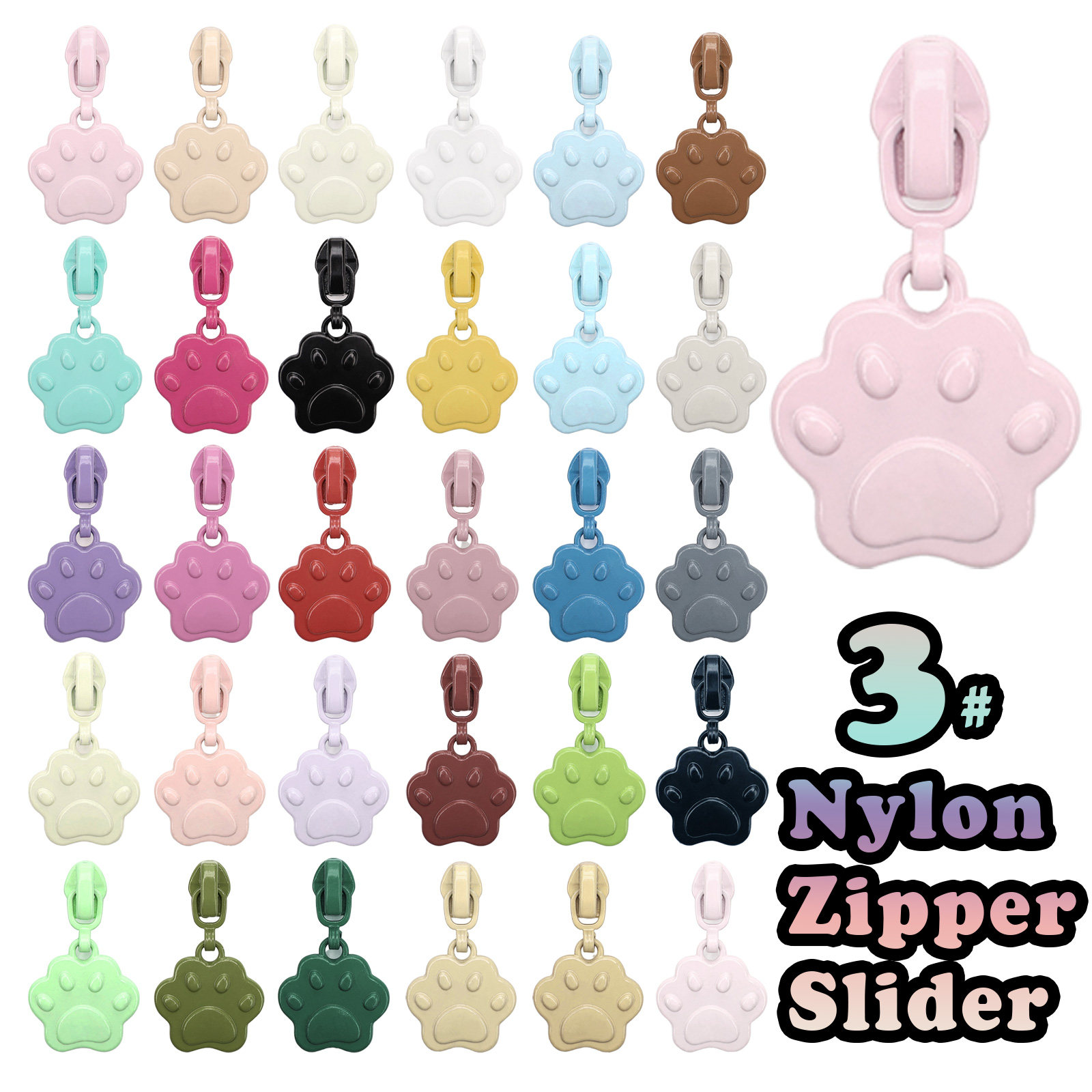 [有锁][3号尼龙拉链专用拉头]猫爪款拉锁 箱包被套笔袋适用拉链头,居家布艺,拉链,淘宝优惠券,粉丝福利购,淘宝优惠卷