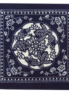 贵州苗族手工蜡染画活性印花方巾餐厅电脑笔记本防尘罩客栈装饰画
