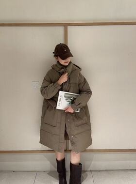 初唯32591女装2024冬新款羽绒服 简约时尚宽松大码女日系风厚外套