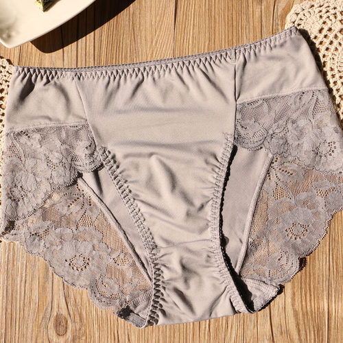 简约性感蕾丝牛奶内裤女中高腰