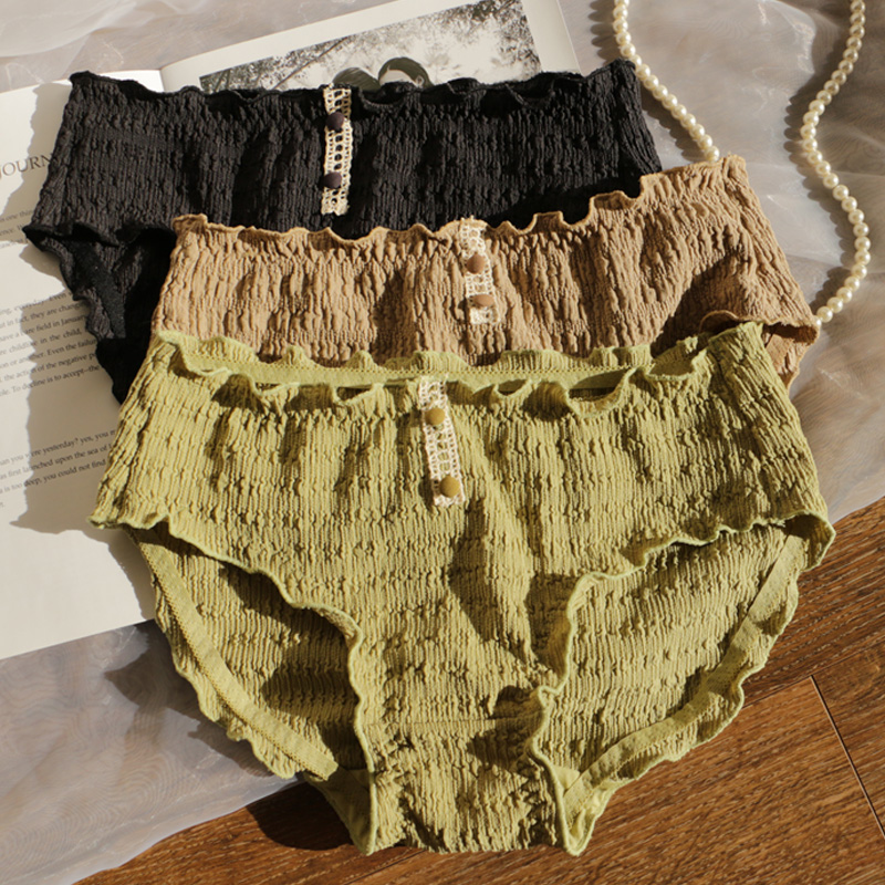 日系内裤荷叶边少女三角裤大码