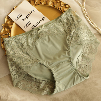 内裤舒适大码三角裤纯棉裆蕾丝边