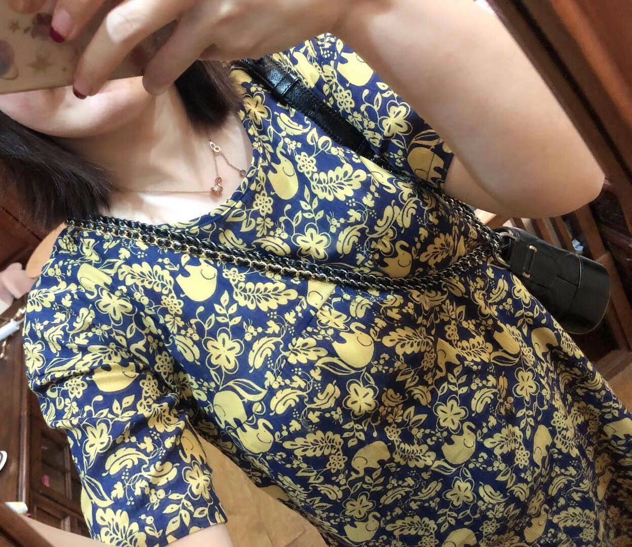 复古风花色自带胸垫透气家居服