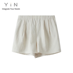 「MTT」天丝亚麻松紧腰压褶短裤 TT52P092