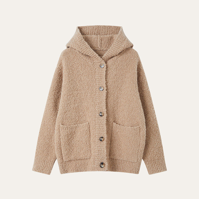 【MTT】【1.0宝盒】驼绒混纺5扣戴帽开衫长袖V29010,女装/女士精品,毛衣,淘宝优惠券,粉丝福利购,淘宝优惠卷