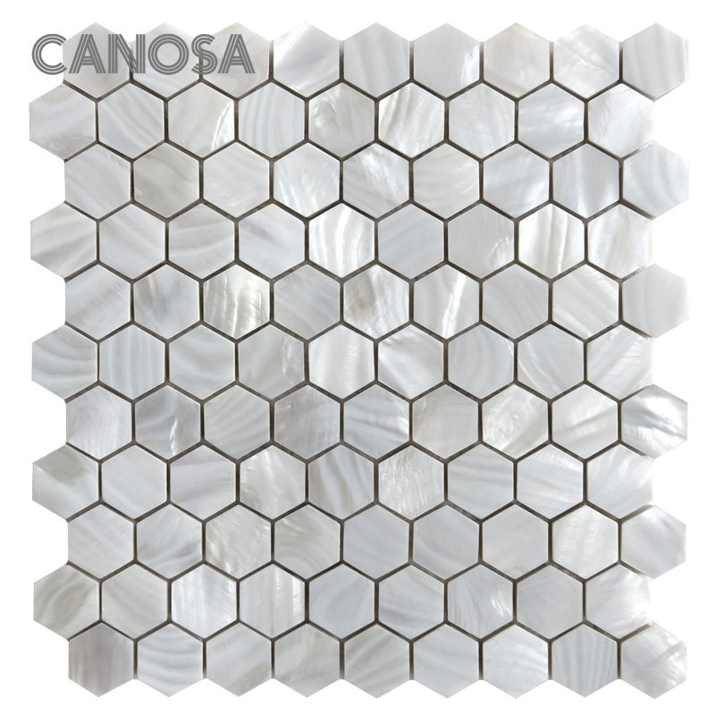 卡诺莎珍珠母贝壳马赛克3.0六边形室内装修建材卫生间瓷砖