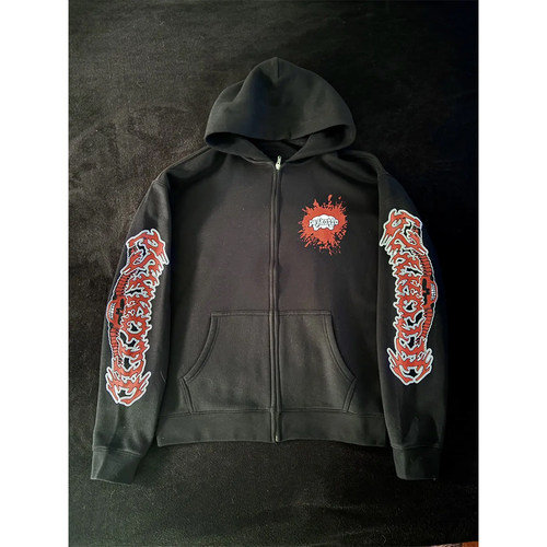 OSAMASON PSYKOTIC Born To Die Zip Up Hoodie 拉链连帽卫衣