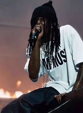 playboicarti i am music tee opium 周边标语短袖