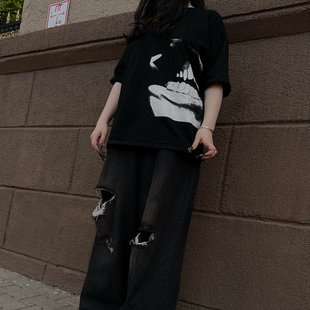 PLAYBOI CARTI WHOLE LOTTA RED 周边恶魔牙齿宽松短袖T恤