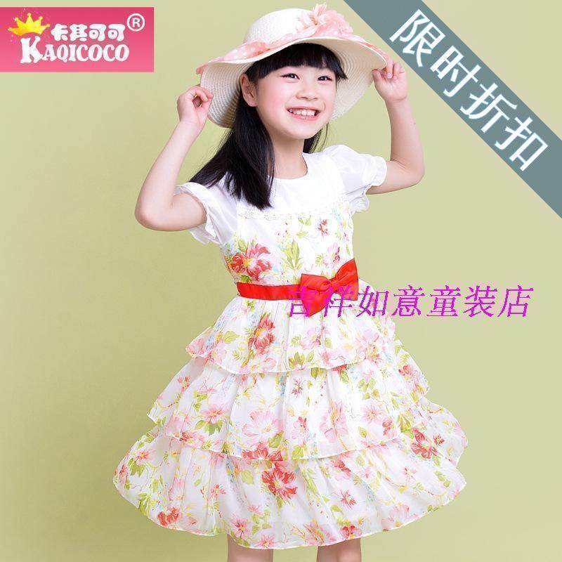 童装雪纺夏季碎花公主裙子