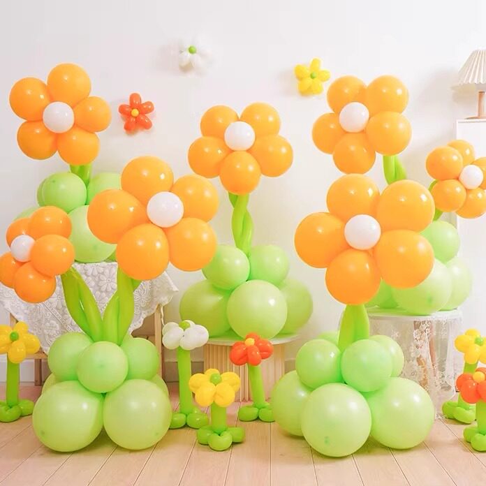 花朵立柱路引生日派对幼儿园教室氛围布置学校活动儿童气球装饰