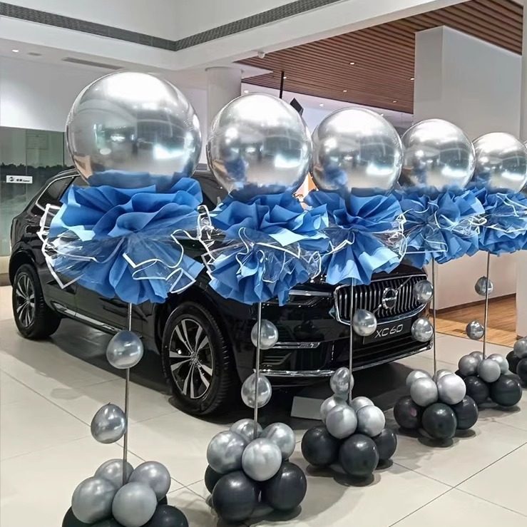 波波球气球立柱珠宝连锁服装店节日布置门店门口开业周年活动装饰