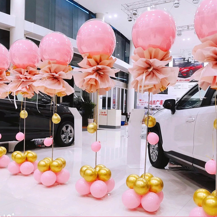 波波球气球立柱连锁服装店商场中秋国庆布置门店门口开业周年装饰