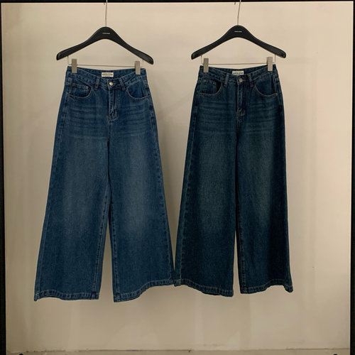 LEAVES叶子家高腰显瘦直筒牛仔裤