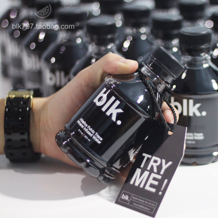 黑水q版blk一箱24小瓶250ml毫升美国blk. spring water黑色矿泉水