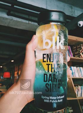 美国blk玻璃杯隔热防烫水杯BLK水瓶随手杯时尚简约黑色矿泉水杯子