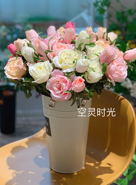 干烧仿真花绿植物婚庆单枝玫瑰